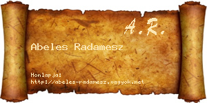 Abeles Radamesz névjegykártya